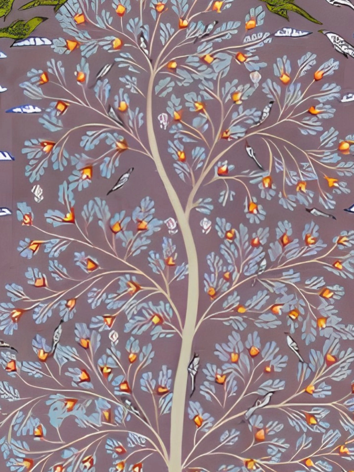 Handpainted – Tree of Life on Lilac