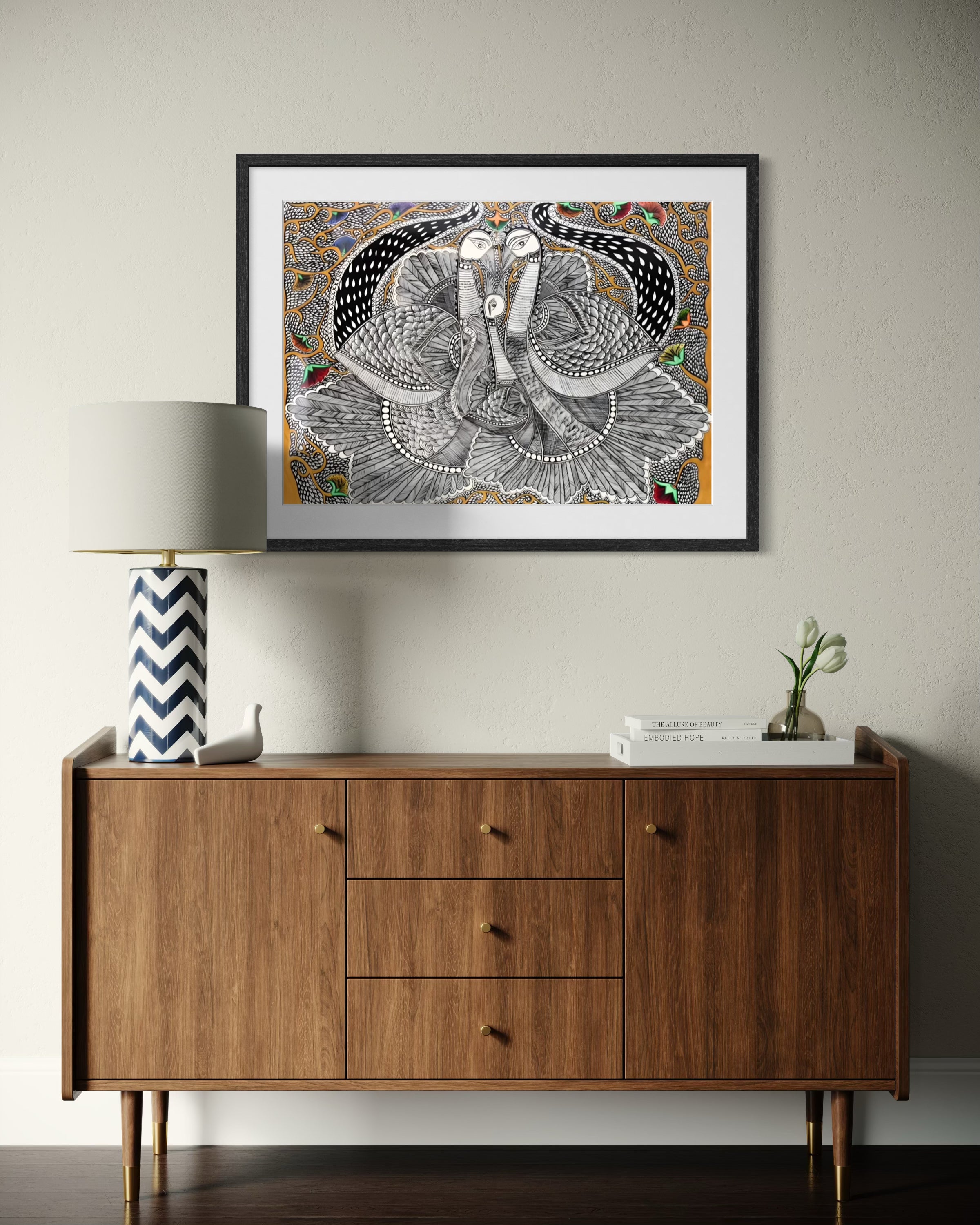 Peacock Ras – Madhubani Painting