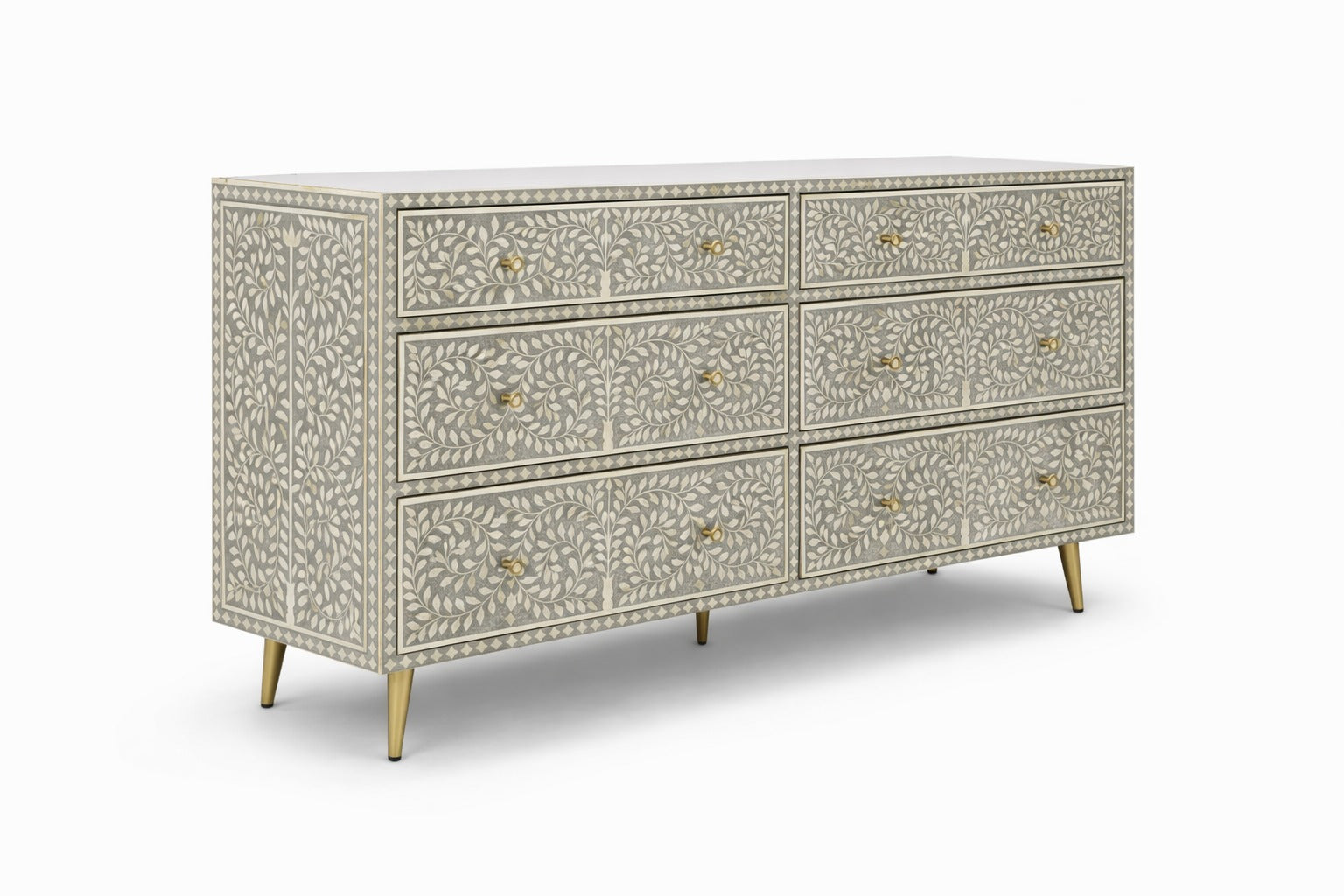 Ashvine Floral Bone Inlay Dresser