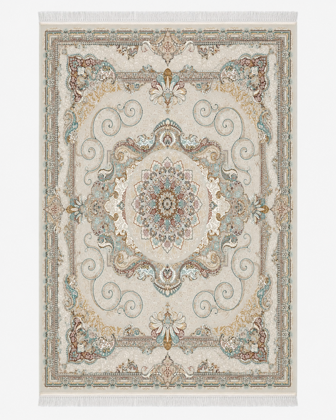 Bahar Silk & Wool Blend Carpet – Dusty Rose Botanical Allover