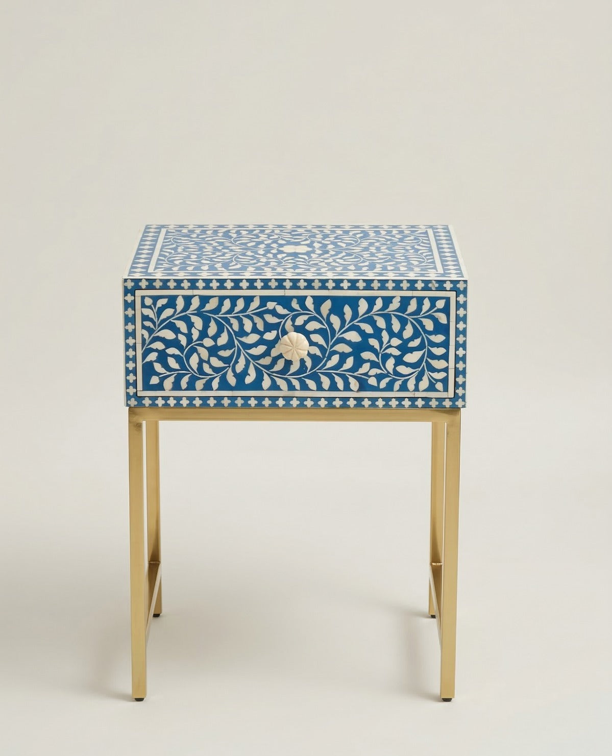 Blue Haven Bone Inlay Console Table