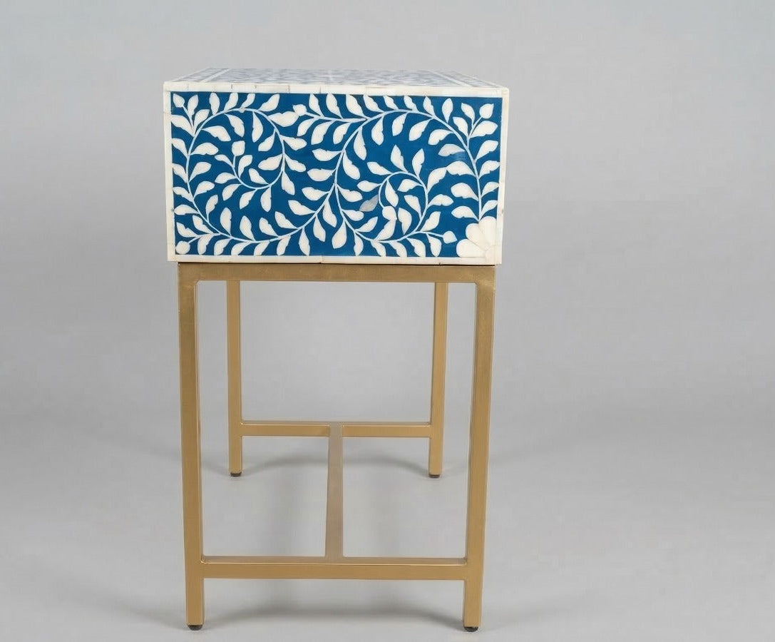 Blue Haven Bone Inlay Side Table