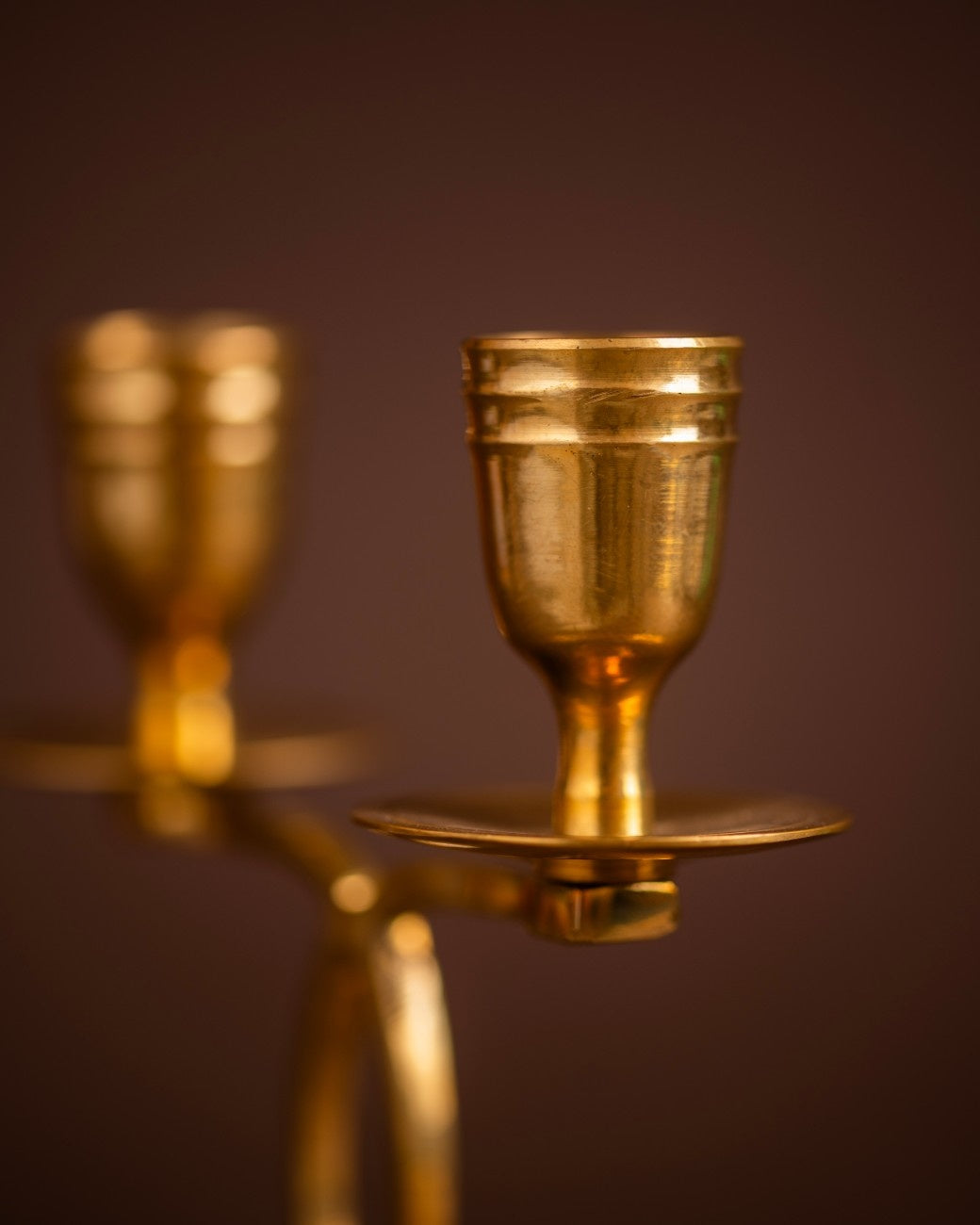 Crossed Brass Candelabra