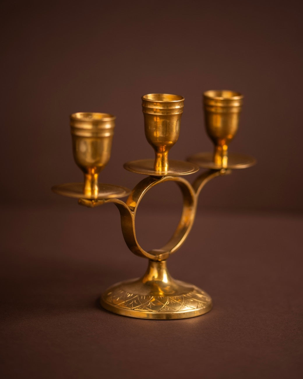 Triple Brass Candelabra