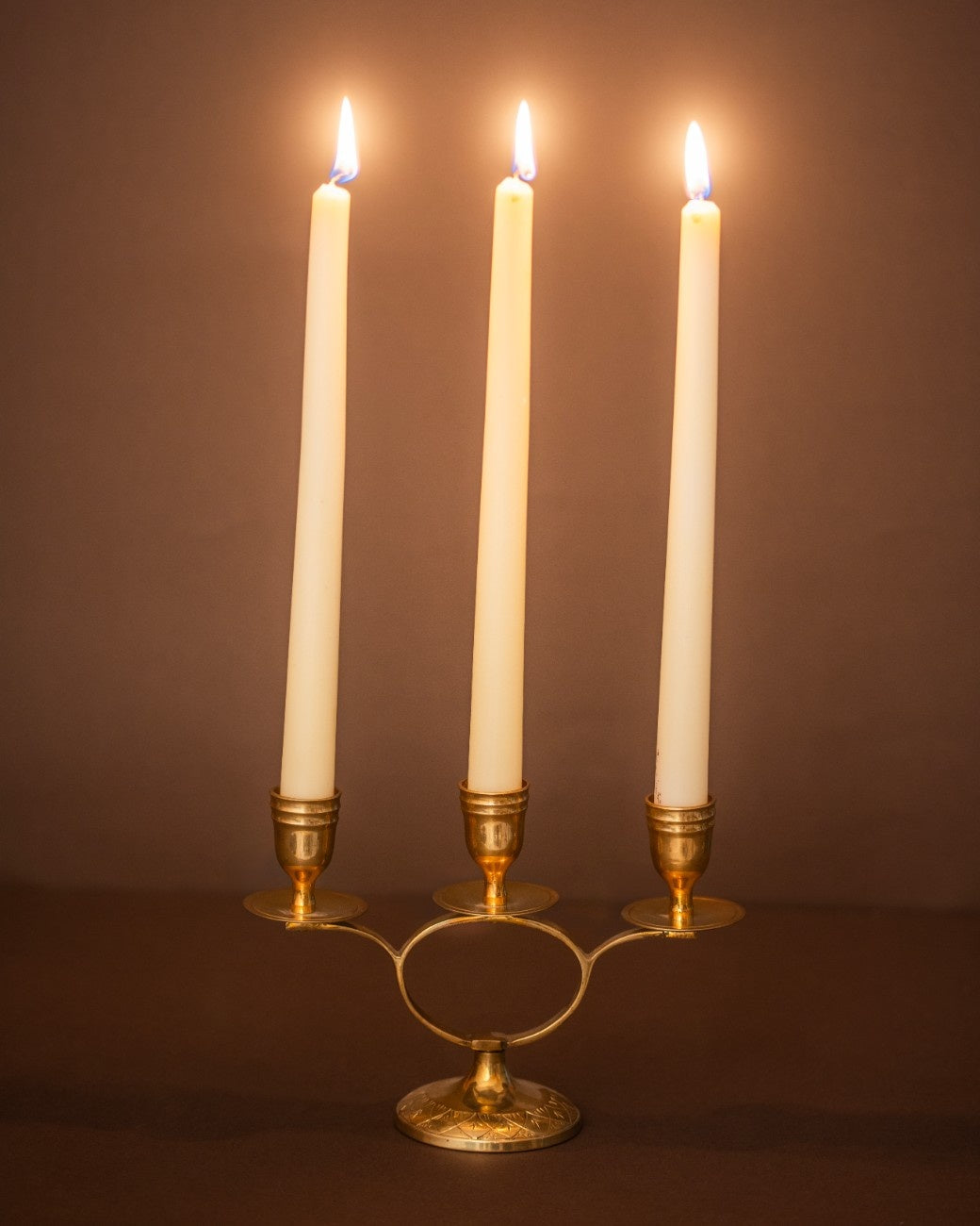 Triple Brass Candelabra