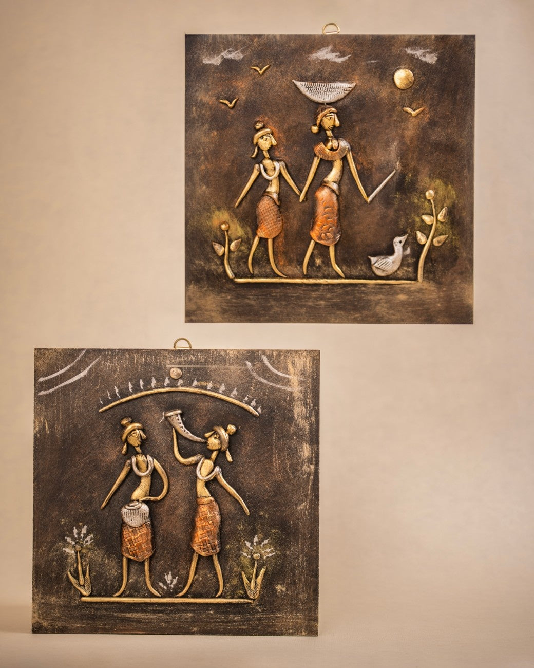 Brass Wall Hanging Couple in love