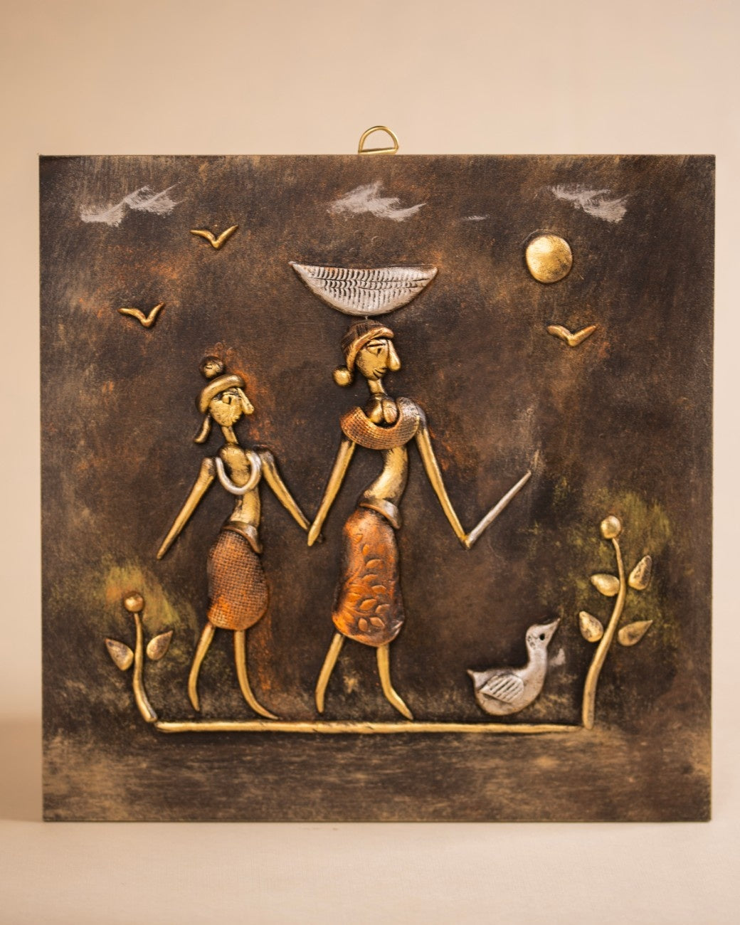 Brass Wall Hanging Couple in love