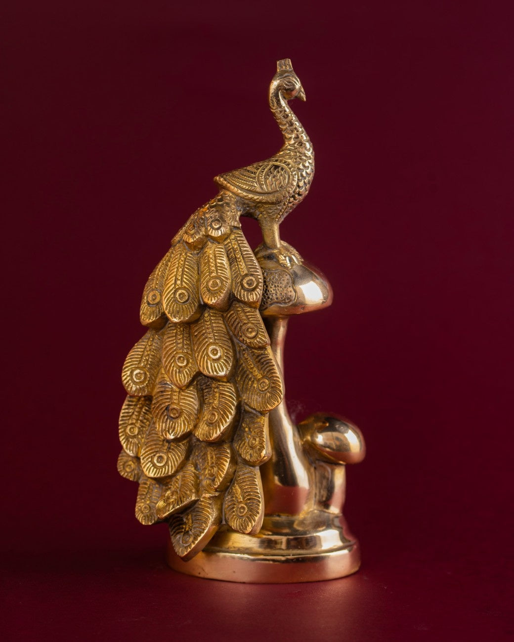 Brass peacock statue 