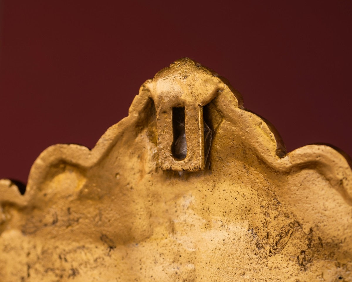 brass plaque of Lakshmi with elephants