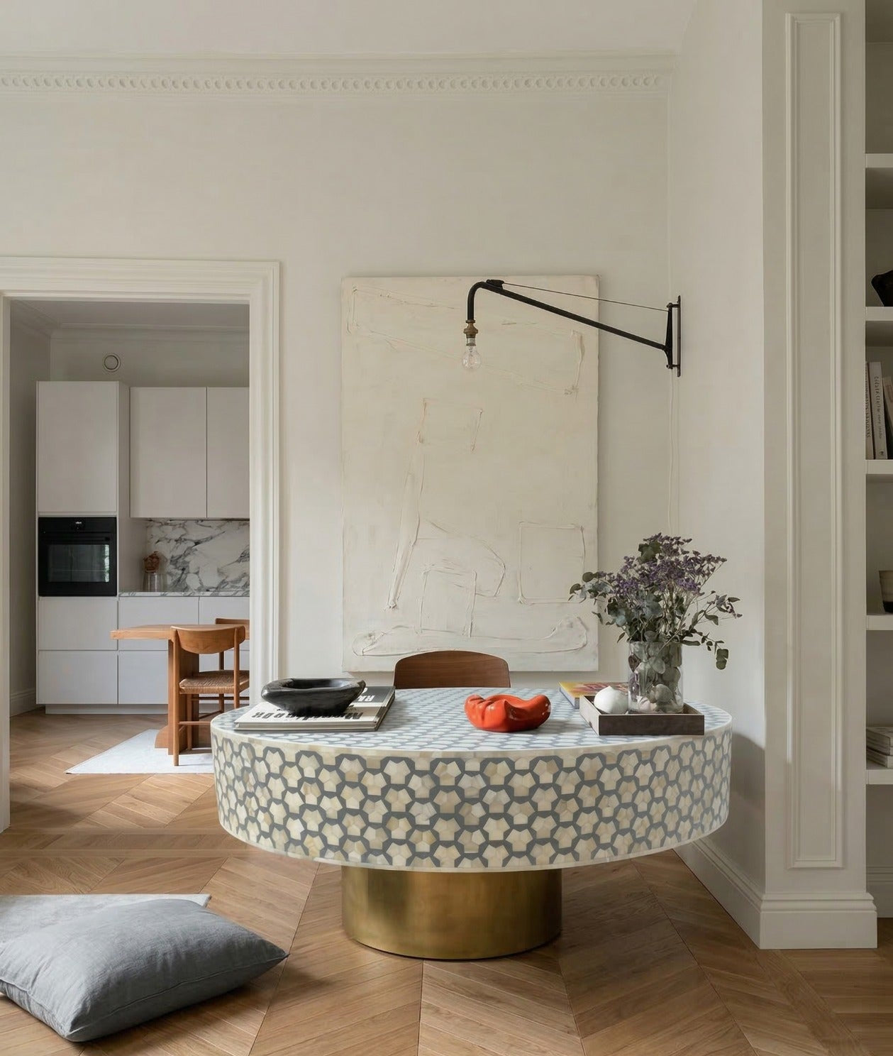 Celestial Mosaic Bone Inlay Coffee Table