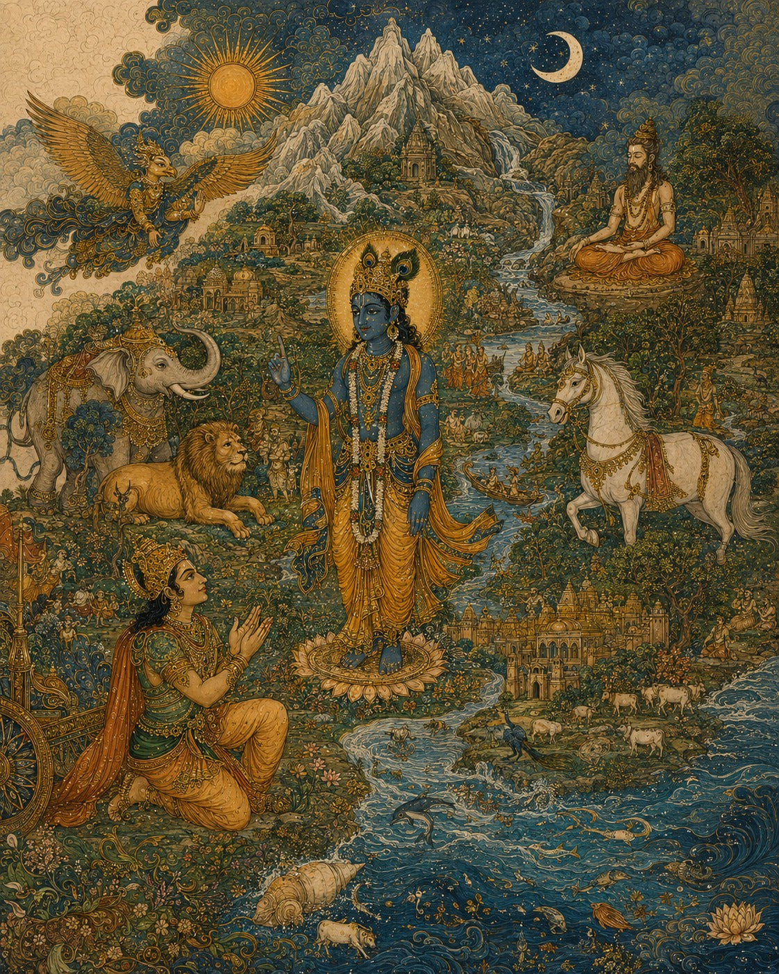 Ch. 10 'Vibhuti' The Divine Glories of Creation, Bhagavad Gita - Indian Epics Prints