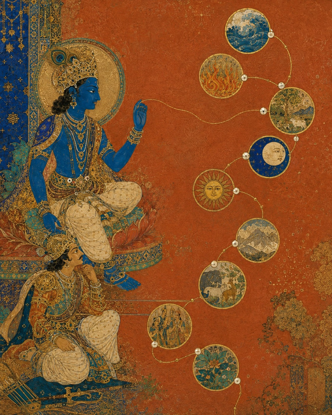 Ch. 7 'Vijnana' The Divine Woven Through All Creation, Bhagavad Gita - Indian Epics Prints