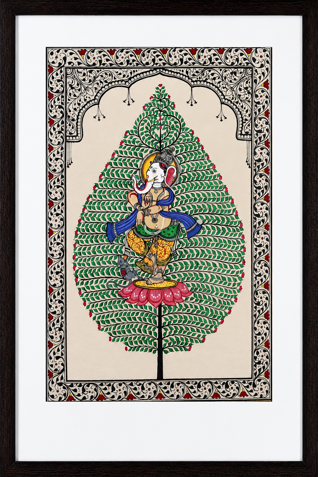 Auspicious Continuum: Ganesha in the Tree of Life – Orissa Pattachitra Painting