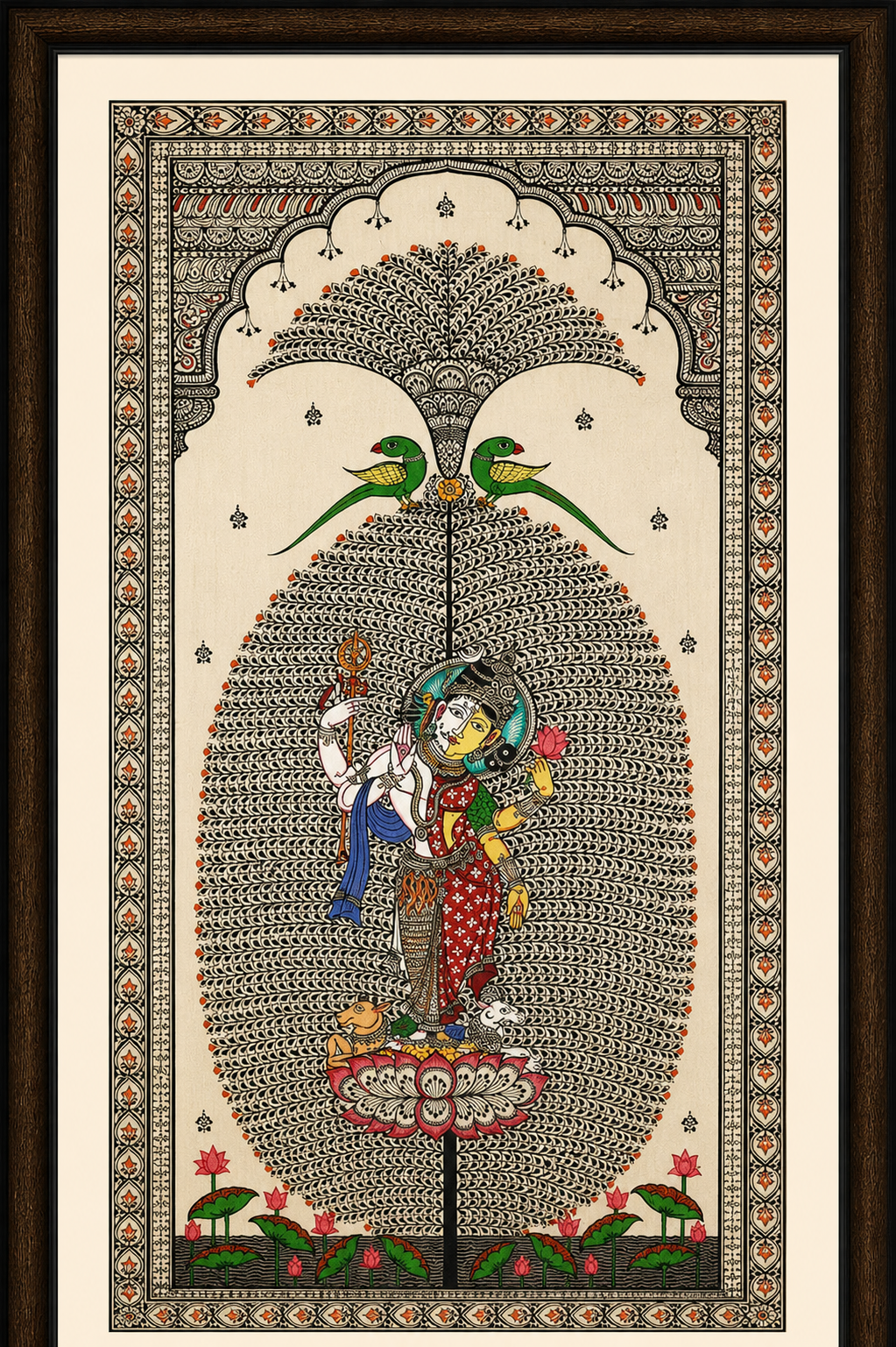 Eternal Balance: Tree of Life – Orissa Pattachitra Painting