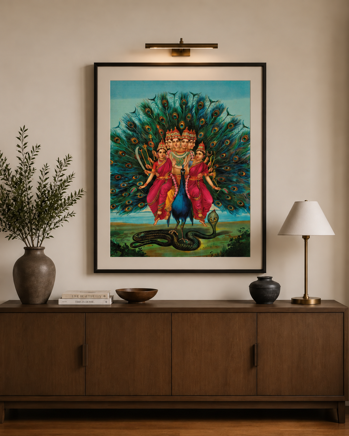 Raja Ravi Varma – "Murugan": The Six-Faced God of Victory and Divine Wisdom