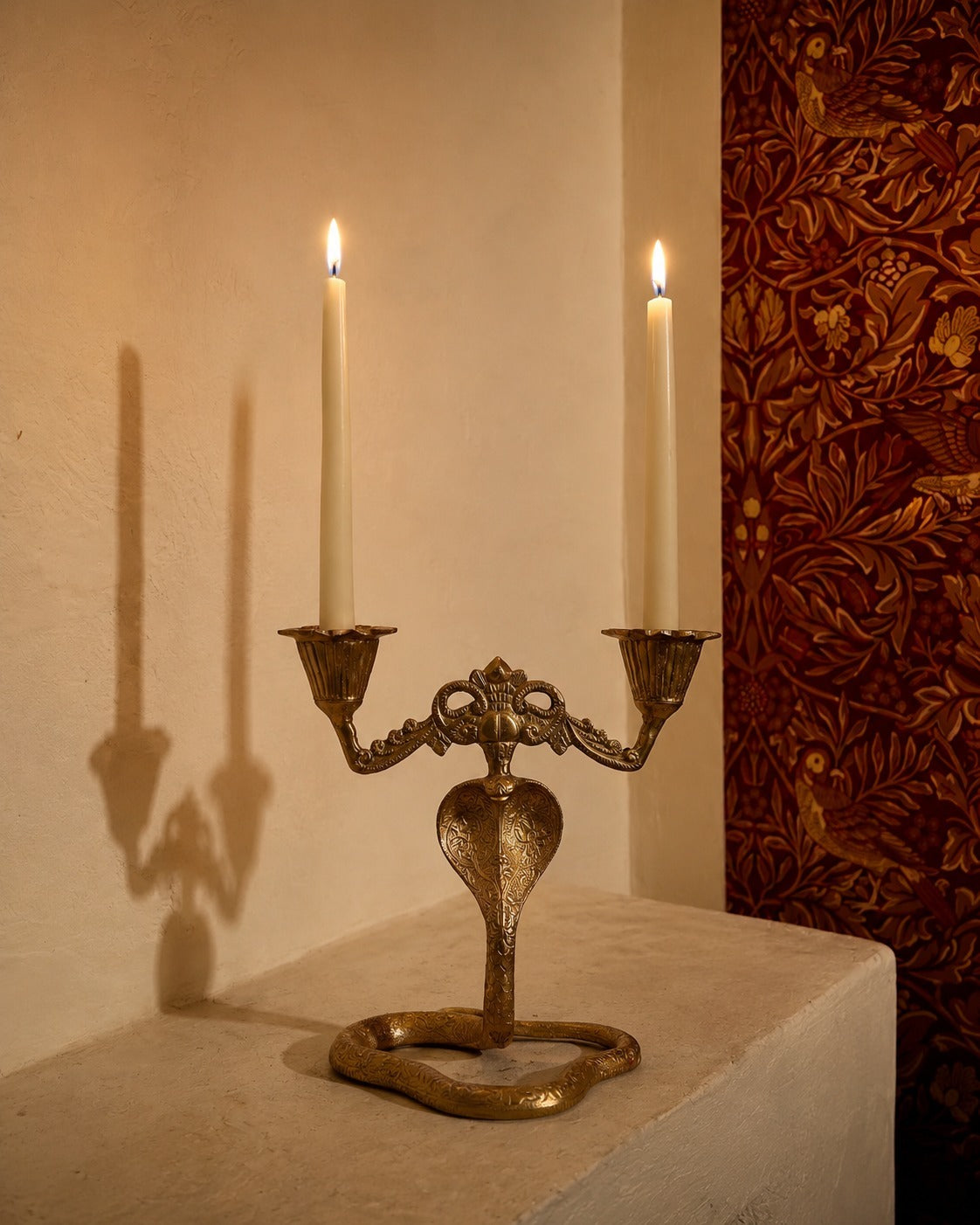 Cobra Candelabra in Brass