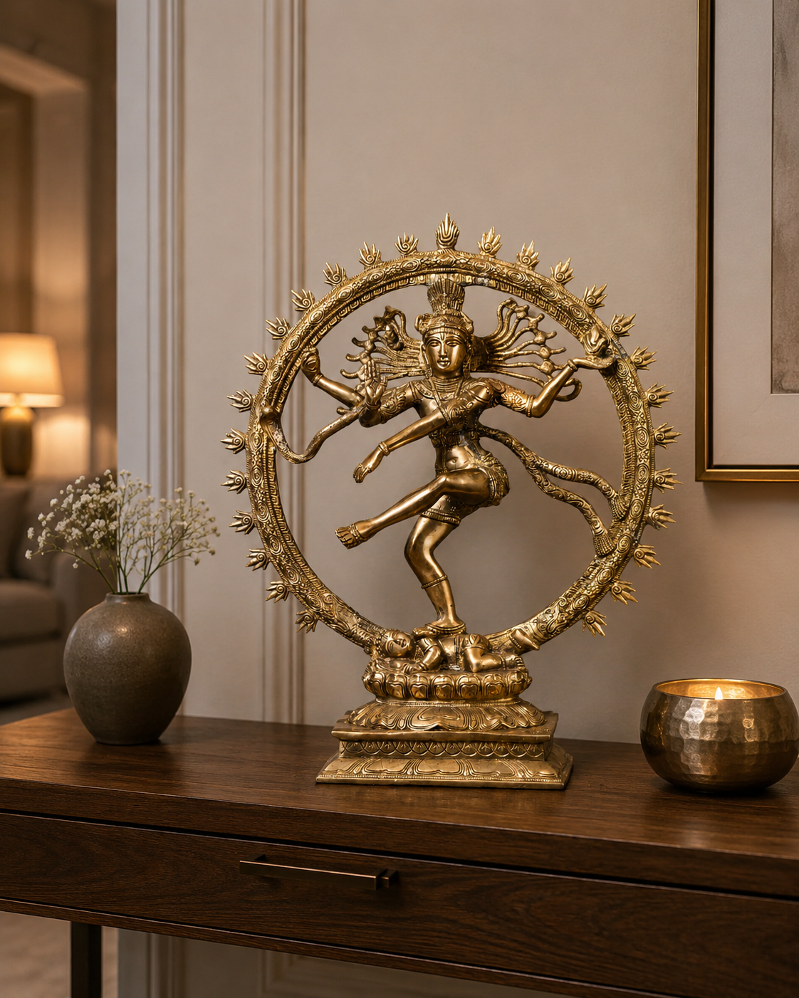 Dancing Shiva 'Nataraja' in Solid Brass
