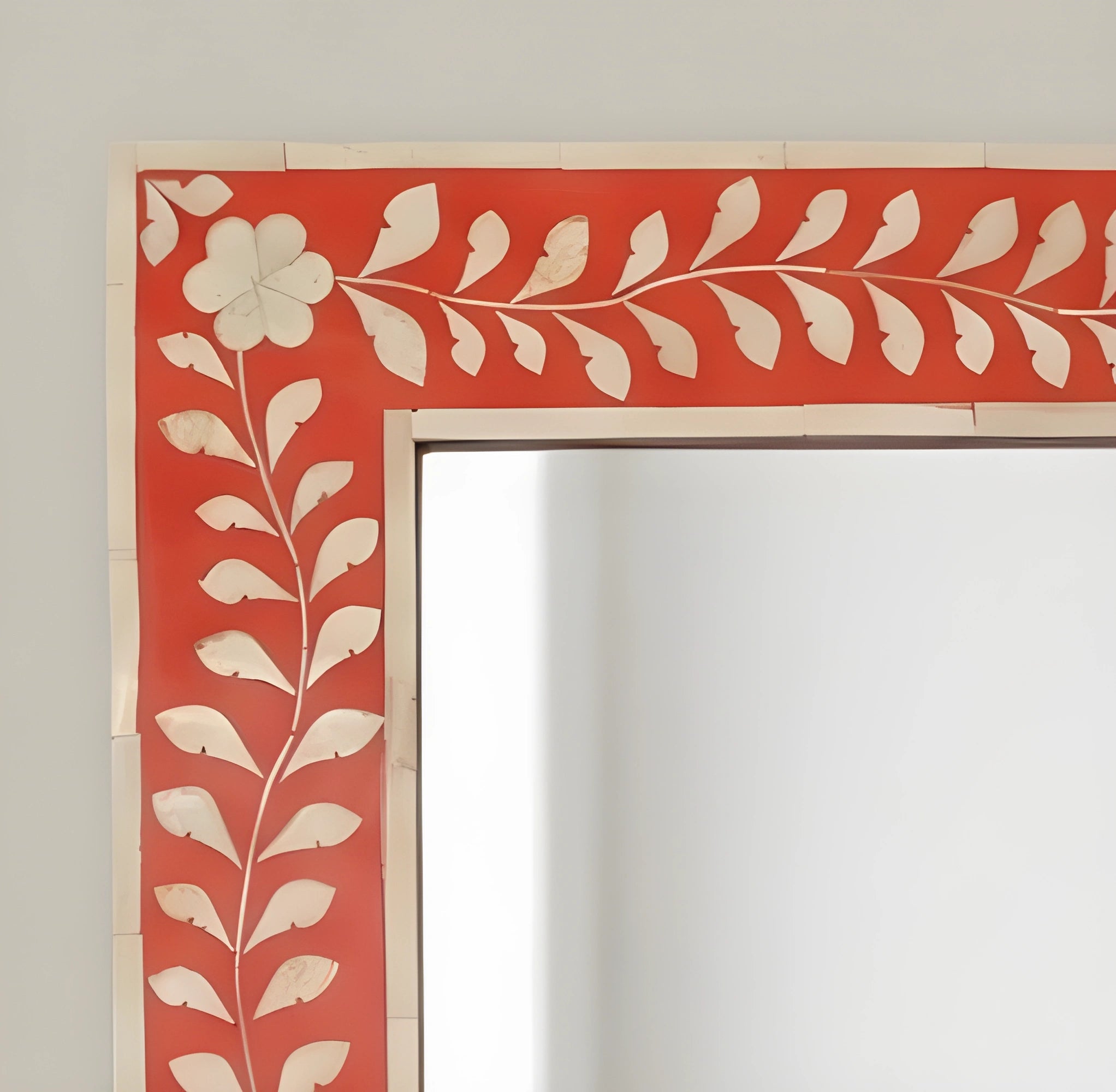 Desert Bloom Bone Inlay Floor Mirror
