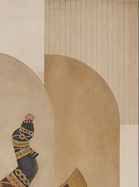 Handpainted – “Shrinathji in Earth Bloom”: Contemporary Heritage Painting