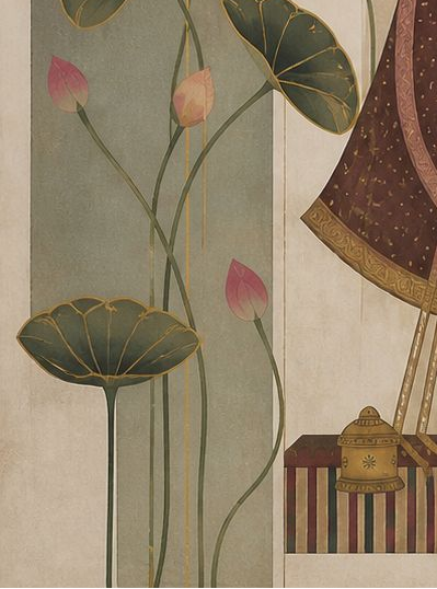 Handpainted – “Shrinathji in Earth Bloom”: Contemporary Heritage Painting