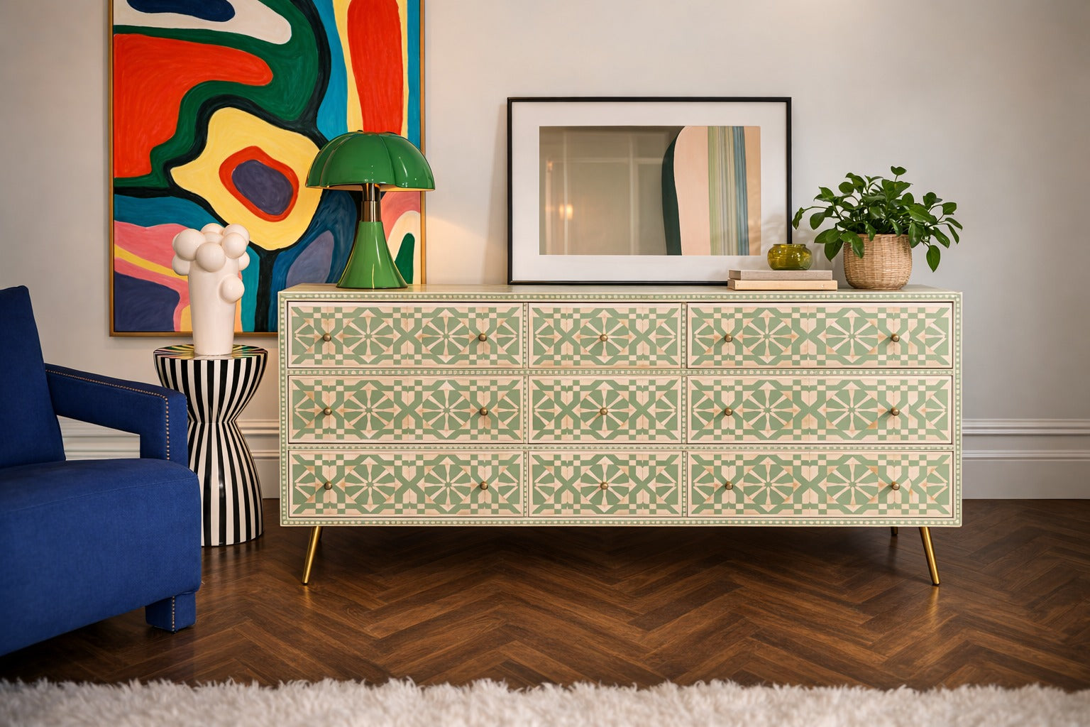 Emerald Atlas Bone Inlay Dresser