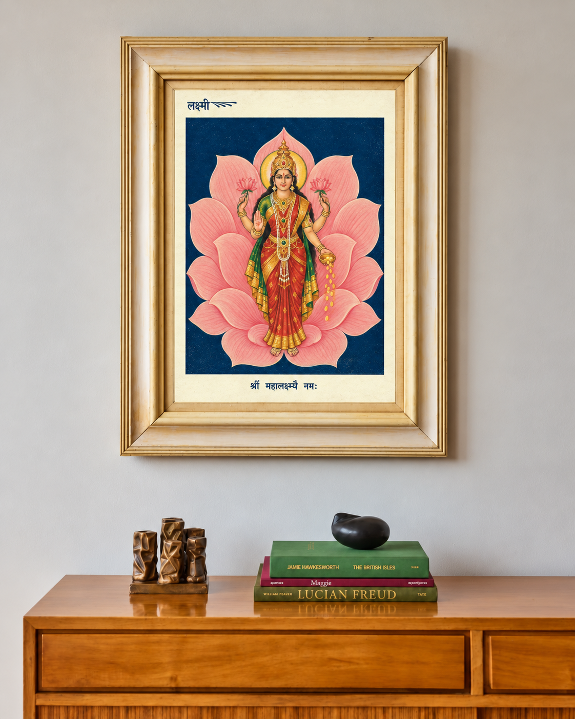 Art Print – “Mahalakshmi”: Goddess Lakshmi Upon the Pink Lotus
