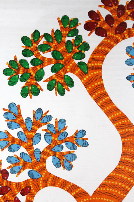 Gaja Vriksha – "The Cosmic Elephant Tree" Gond Art