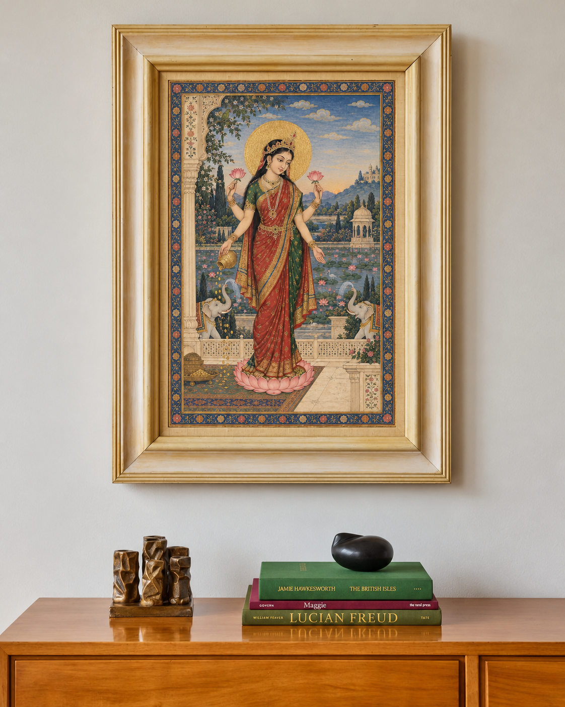 Art print - “Rajyalakshmi”: Goddess Lakshmi in the Garden of Abundance