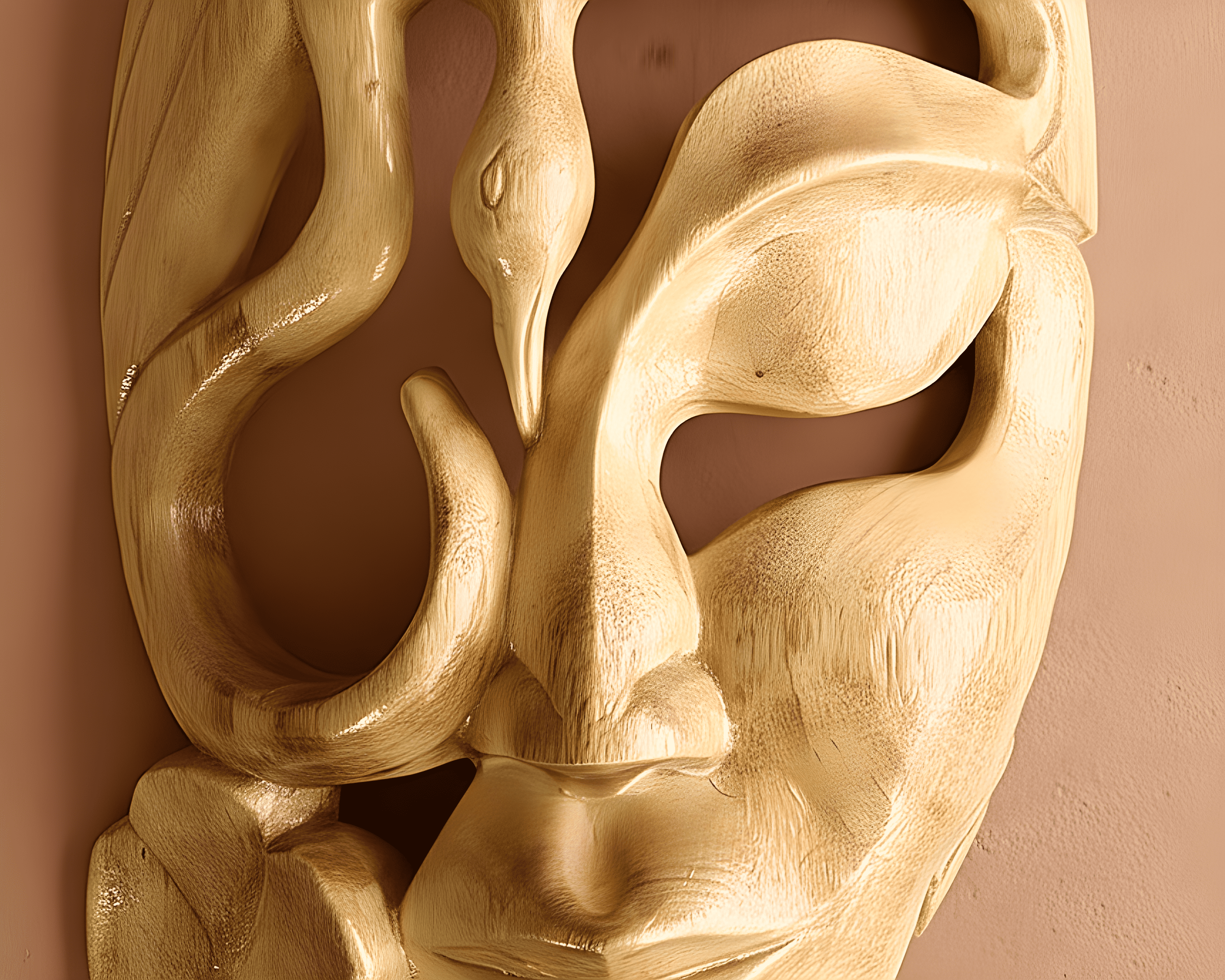 Kushmandi Wooden Mask – Gomira Tribal Face Mask from West Bengal (12 Inches)