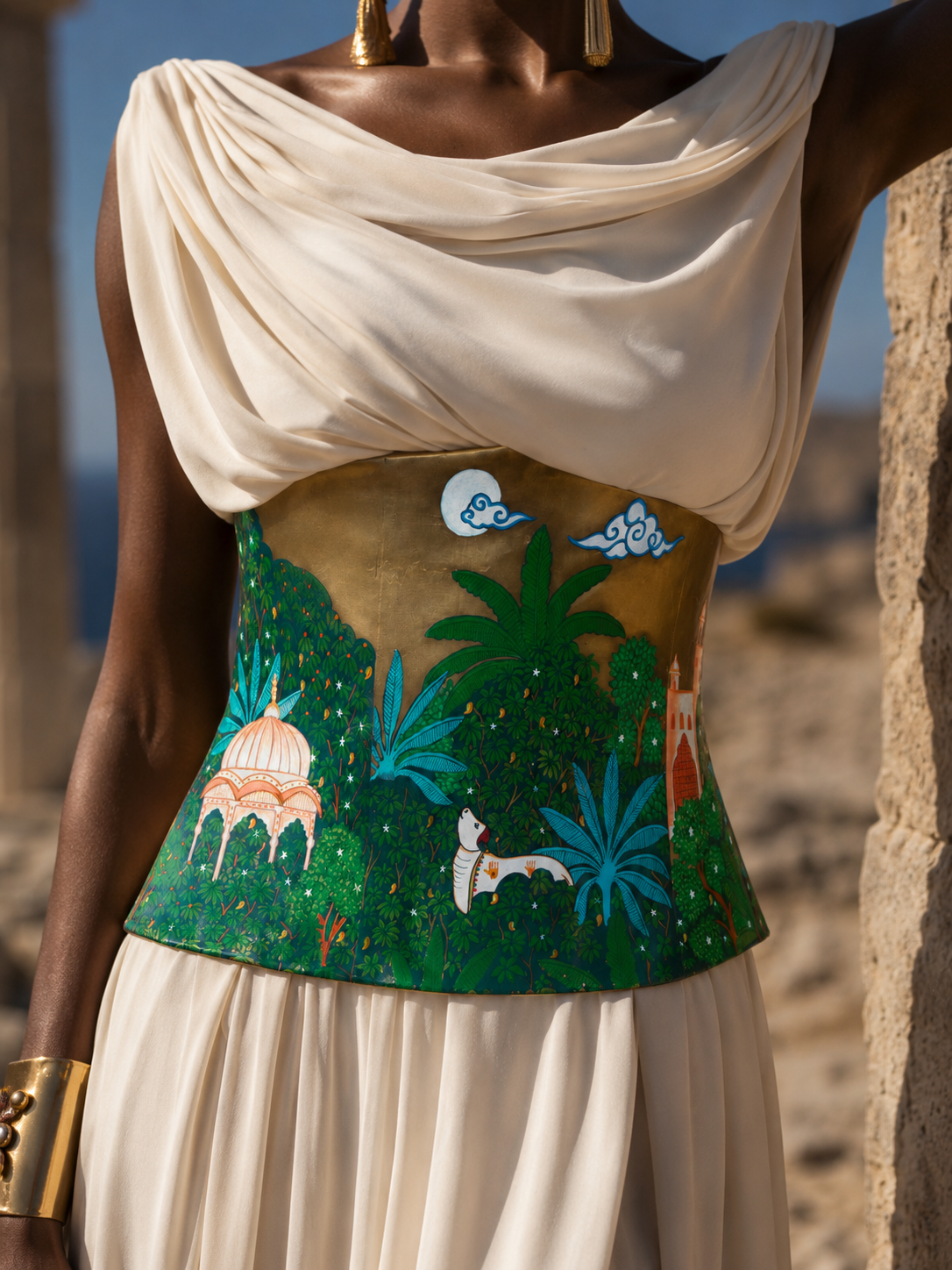 The Pichwai Corset – Hand-Painted Brass Corset