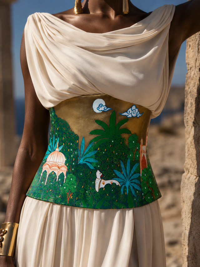 The Pichwai Corset – Hand-Painted Brass Corset