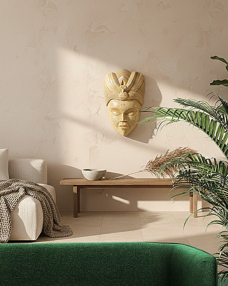 Kushmandi Wooden Mask – Tribal King (15 Inches)