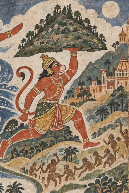 'Hanuman’s Devotion and Valour' - Indian Epics Prints
