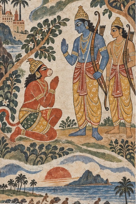 'Hanuman’s Devotion and Valour' - Indian Epics Prints