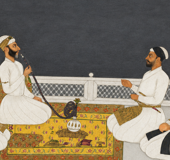 Husain Ali Khan Entertaining His Brothers Canvas Cloth Print, c.1712–19