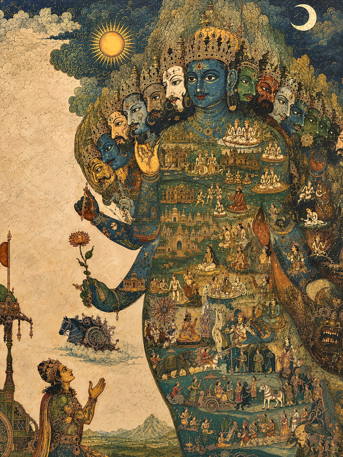 'Virat' The Cosmic Form Revealed, Bhagavad Gita Chapter Eleven — Indian Epics Print
