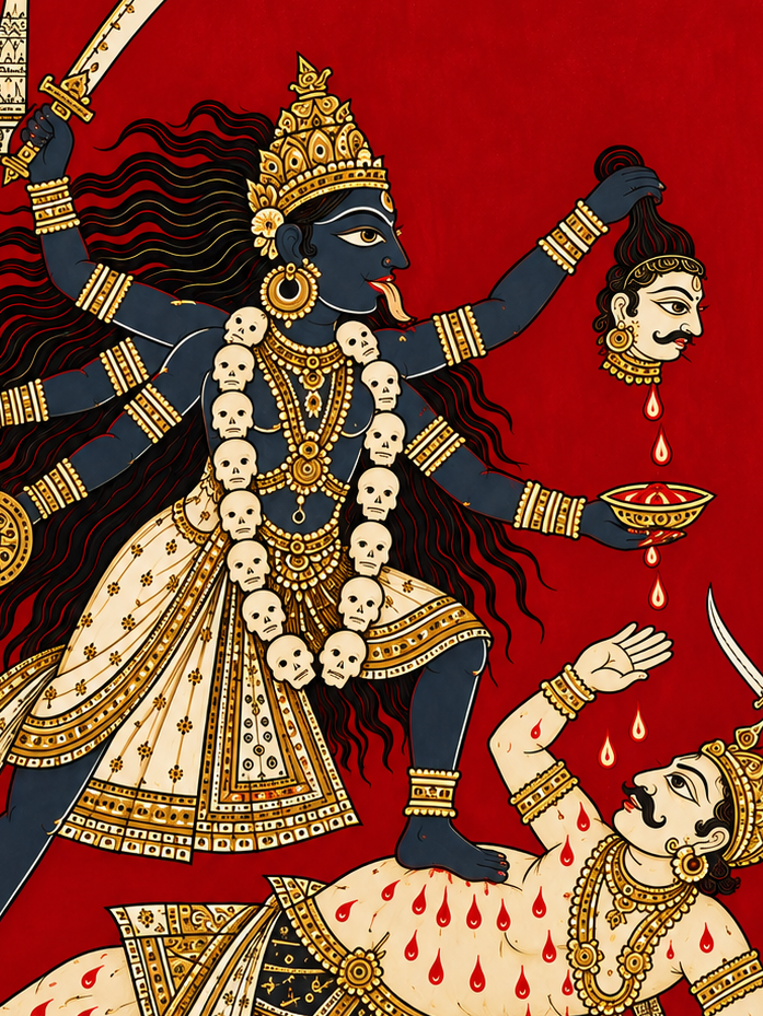 Art Print – “Raktabija Vadh”: Goddess Kali Triumphant over Raktabija