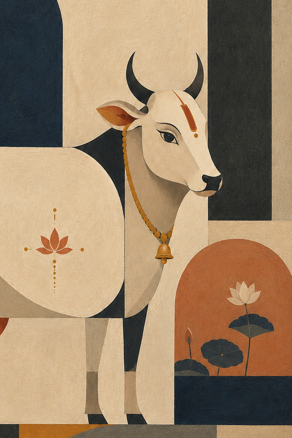 Indo-Bauhaus – “Kamadhenu Vaibhava”: Abstraction of the Sacred Pichwai Cow