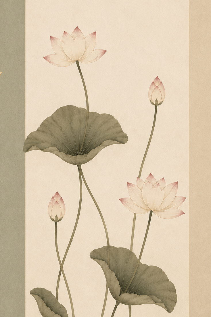 Handpainted – “Kamal Prabha”: Lotus of Quiet Illumination