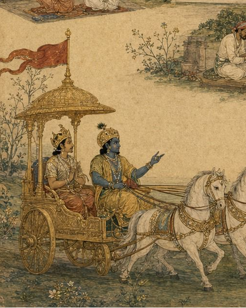 'Karma' The Path of Action, Bhagavad Gita Chapter Three - Indian Epics Prints