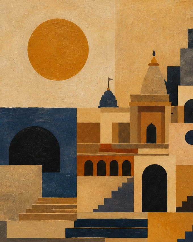 Indo-Bauhaus - “Kashi Rekha”: Abstraction of Varanasi Ghats
