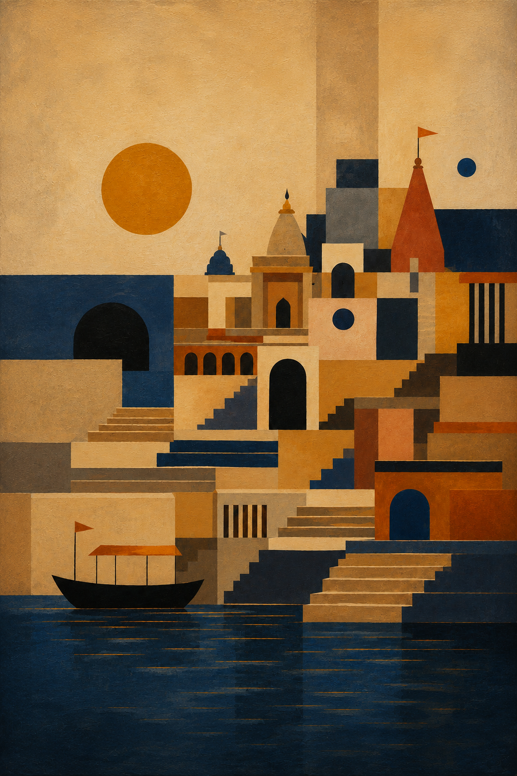 Indo-Bauhaus - “Kashi Rekha”: Abstraction of Varanasi Ghats