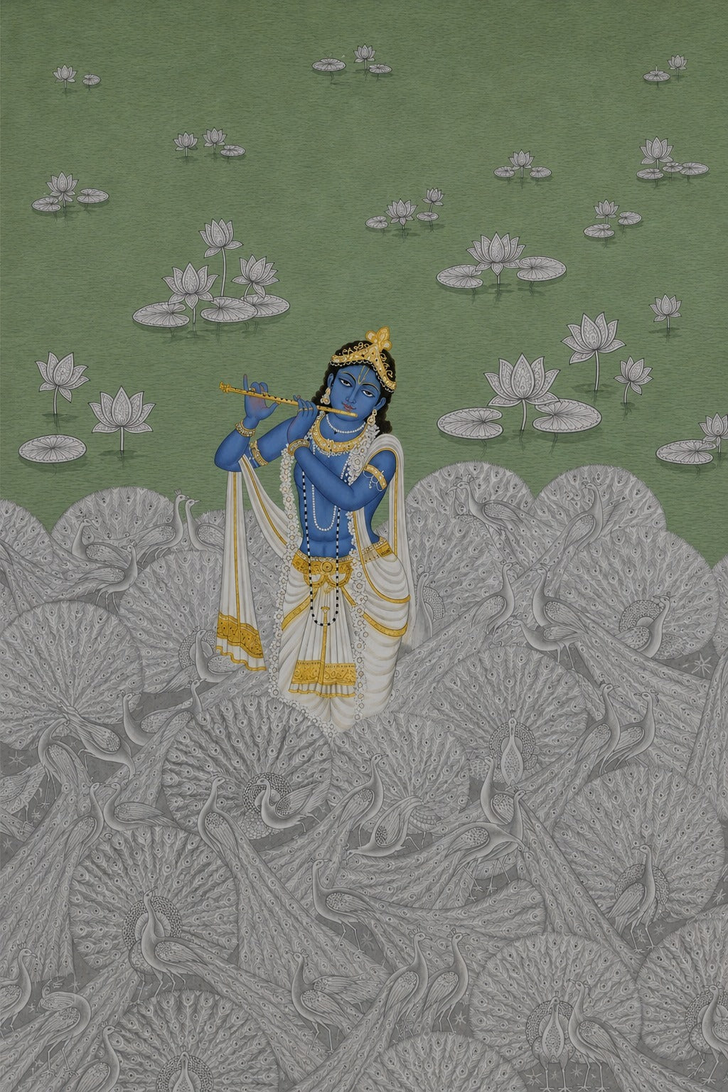 Pichwai – “Krishna in Sage Bloom”: Contemporary Heritage Painting