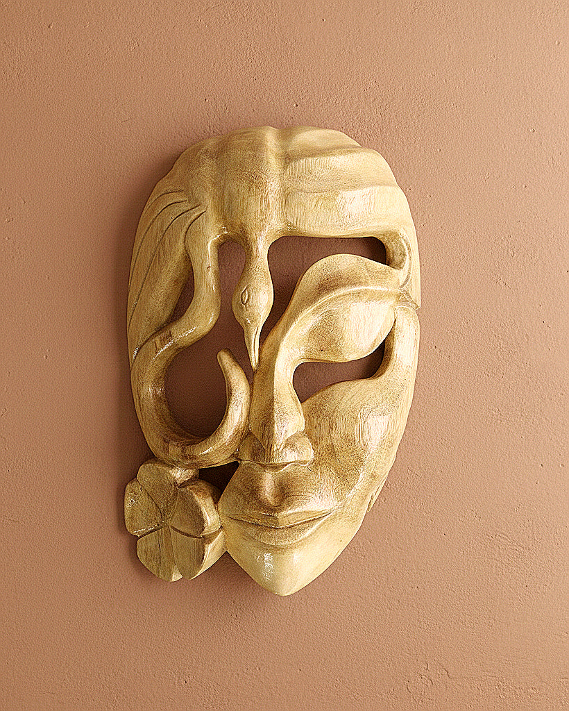 Kushmandi Wooden Mask – Gomira Tribal Face Mask from West Bengal (12 Inches)