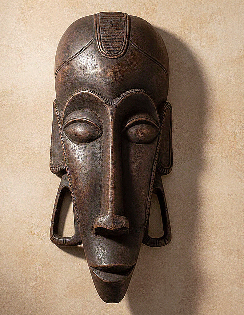 Regal Presence: Kushmandi Tribal King Wooden Mask