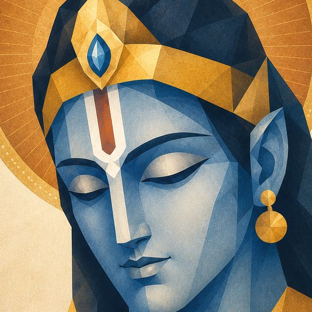 Pichwai – “Maryada Pratibimb”: Cubist Portrait of Lord Rama