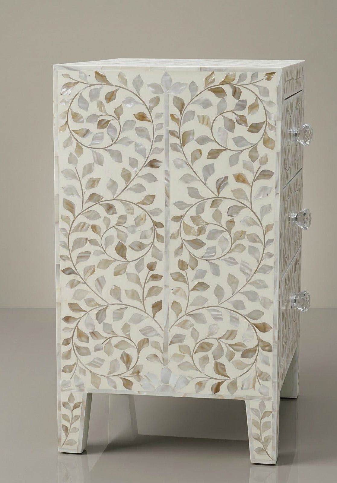 Midnight Garden Mother of Pearl Inlay Nightstand