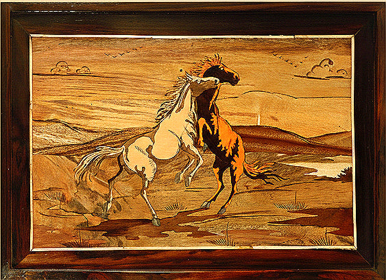 Mysore Rosewood Inlay – Horse Playing Theme