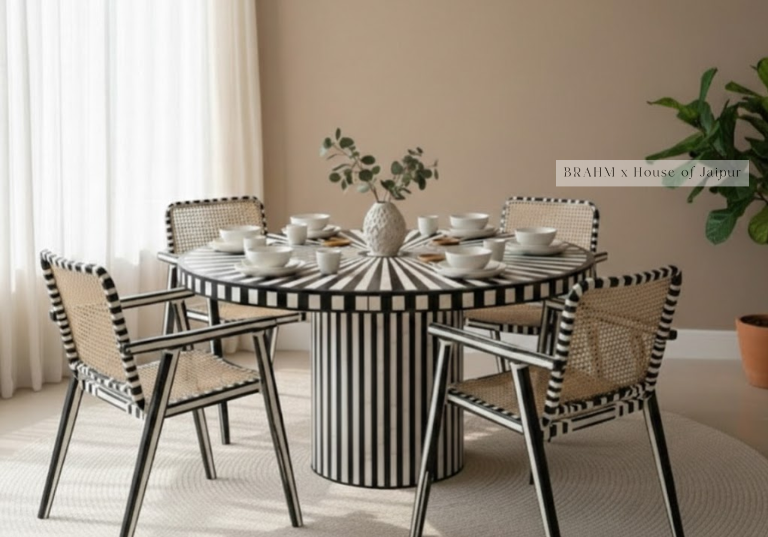 Nova Mother of Pearl Inlay Dining Table