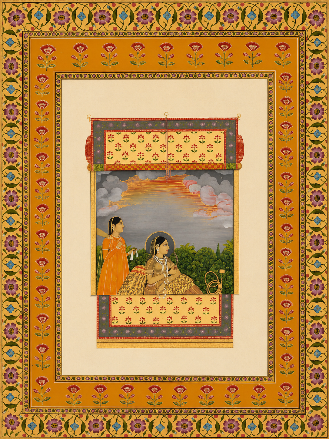 'Princess and Attendant in a Trompe l'Oeil Window' Canvas Cloth Print, c.1765